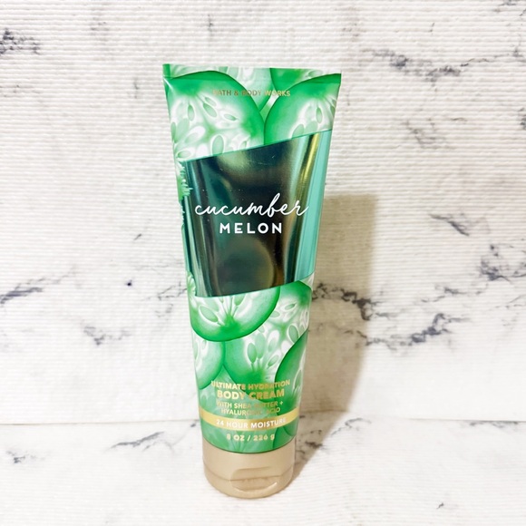Bath & Body Works Cucumber Melon Body Cream Shea Butter Hyaluronic Acid 24 Hour - Picture 2 of 5